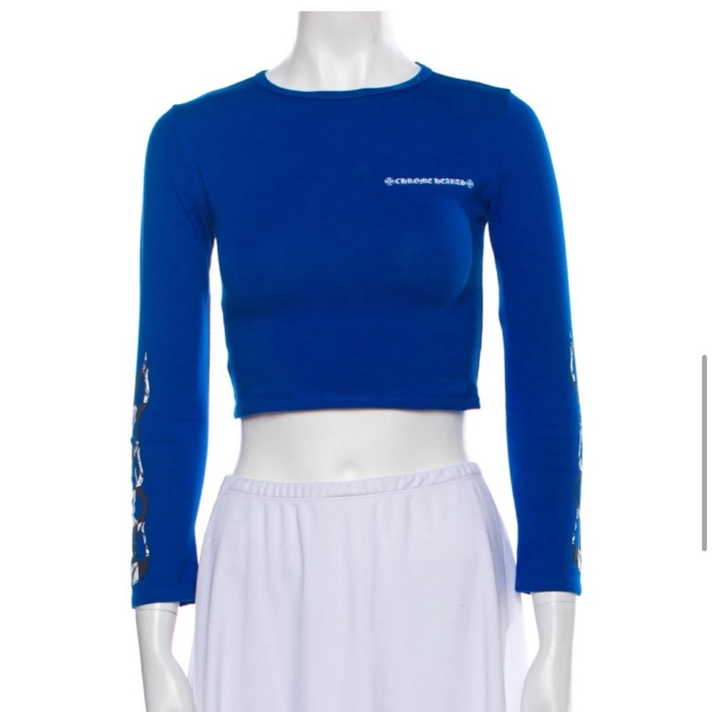 Chrome Hearts Blue Long Sleeve Crop Matty Boy